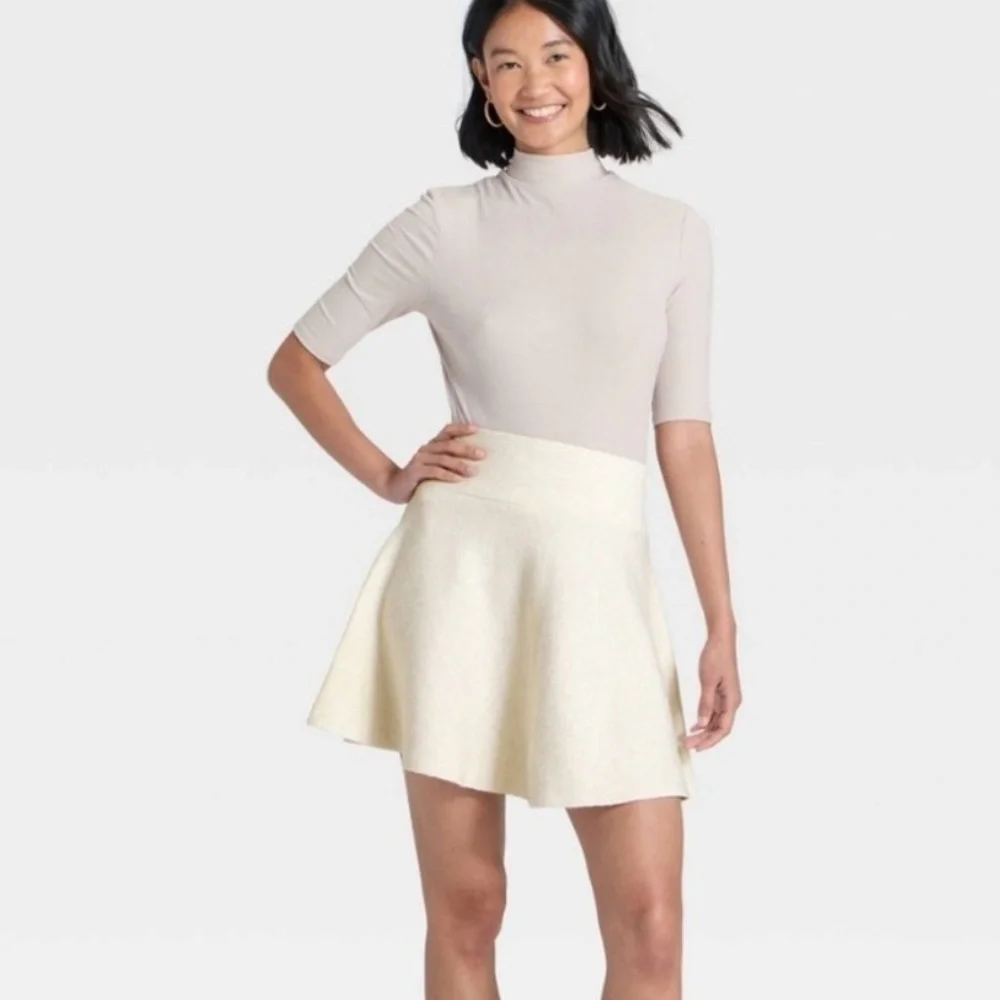 A New Day Women's Mini Sweater Skirt Oatmeal S